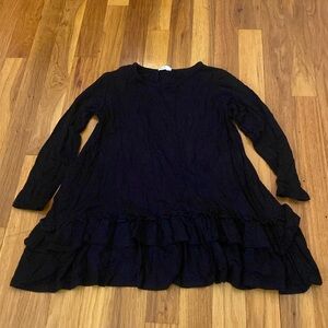 GTOG Kids Girls Black Ruffle Blouse Size S